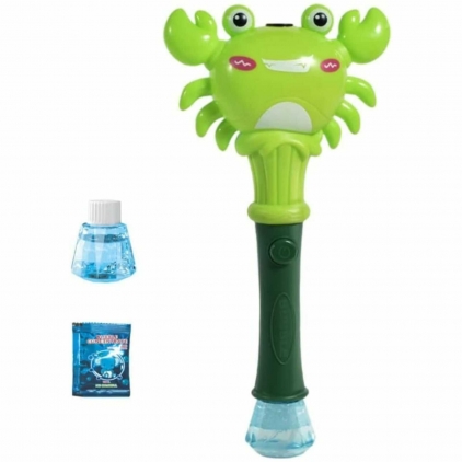 Jucarii nisip si gradina, sporturi si altele Crab, Bagheta de facut baloane de sapun, cu sunete si lumini, 33 x 15 cm, 3 culori disponibile