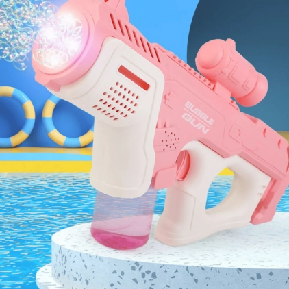 Disney Pixar Cars - masina cu telecomanda Lightning McQueen scara 1:24 Jada, varsta peste 4 ani Pistol de jucarie pentru baloane de sapun, cu rezervor, lumini si muzica, 12 orificii, Roz