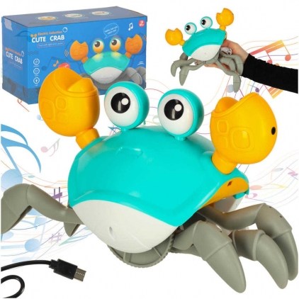 Jucarii bebelusi, centre de activitati Jucarie Crab mergator, muzical, interactiv, pentru copii si bebe