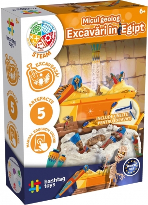 Jocuri logica, Montessori, STEM Set micul geolog excavari in Egipt de la 6 ani la 10 ani