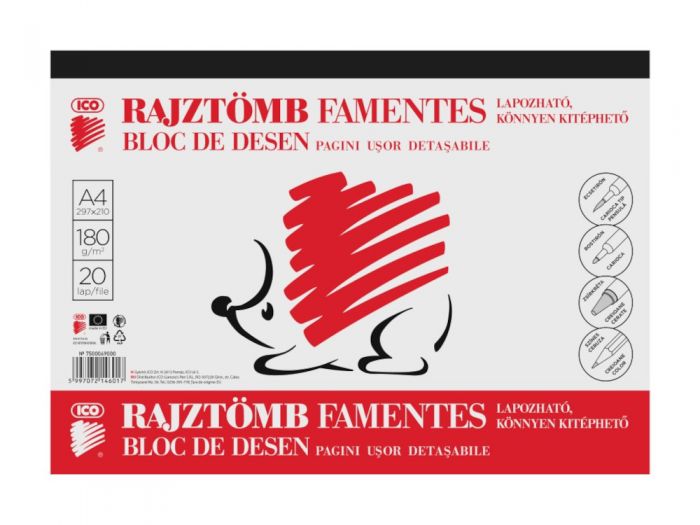 Rechizite scolare Bloc desen A4 180gr 20 file Ico Arici