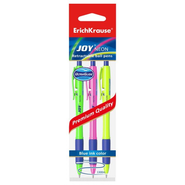 Rechizite scolare Pix cu mecanism Joy Neon 3 bu/set Erich Krause