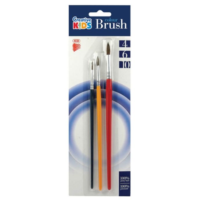 Rechizite scolare Set 3 pensule marimi 4/6/10 Ico CK