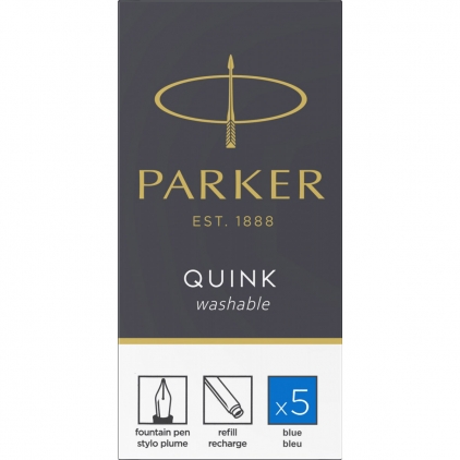 Stilouri Parker, rezerve stilou Parker Set 5 Cartuse Large Size Proprietar Parker Quink Blue Lavabil