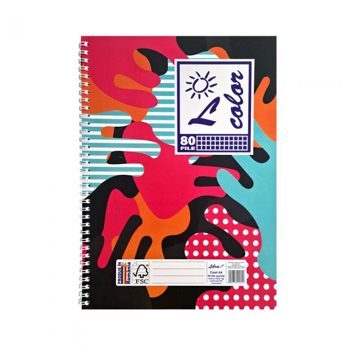 Caiet A4 matematica 80 file 70 g/mp spirala FSC 
