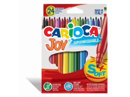 Creioane colorate si carioci Carioca Joy Superwashable 24 buc/set